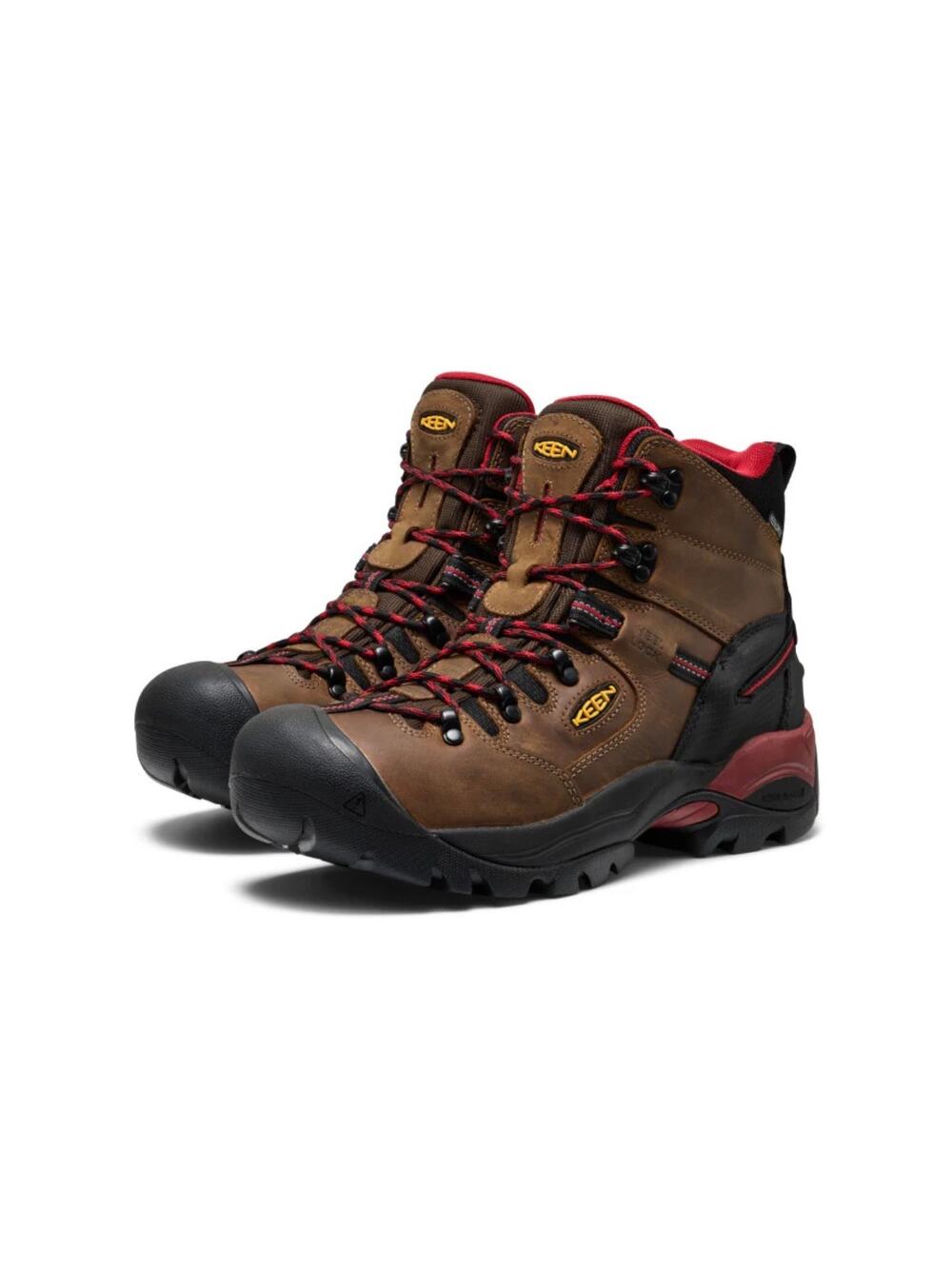 Keen Utility Men's Size 12 Pittsburgh Energy 6" brown leather upper Red Hiking